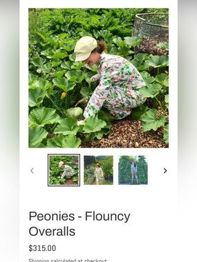 Women’s Flouncy Overalls— Peonies